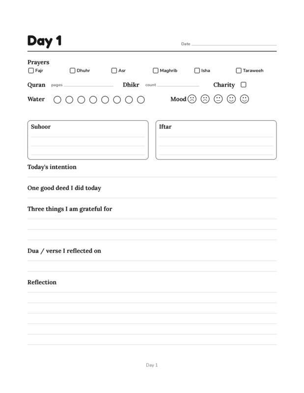 Inside 30-Day Ramadan Planner for Adults, page preview 3