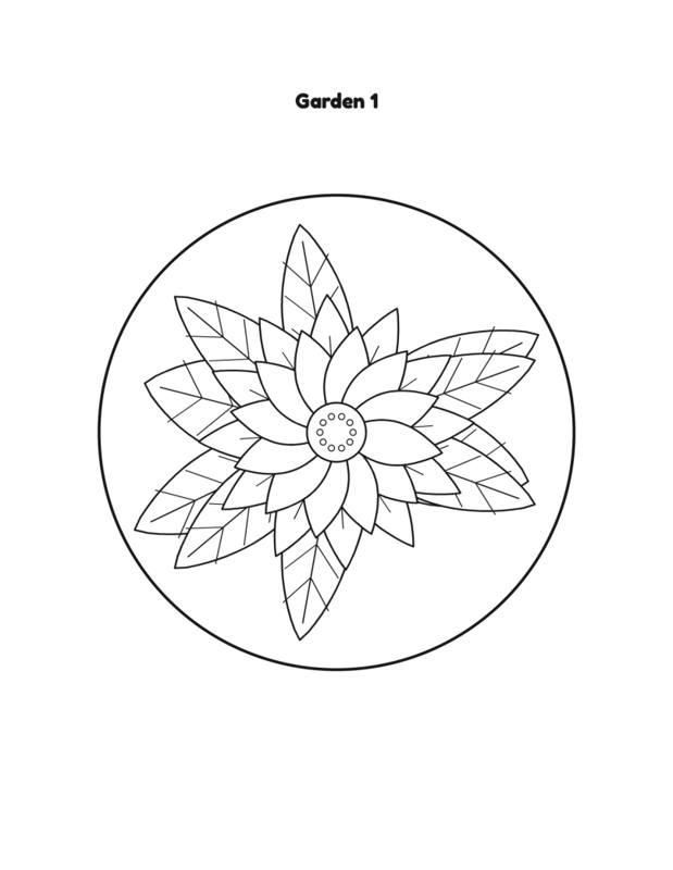 Inside Botanical Floral Coloring Book, page preview 2