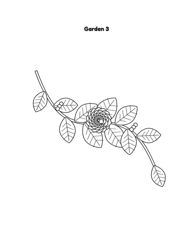 Inside Botanical Floral Coloring Book, page preview 3