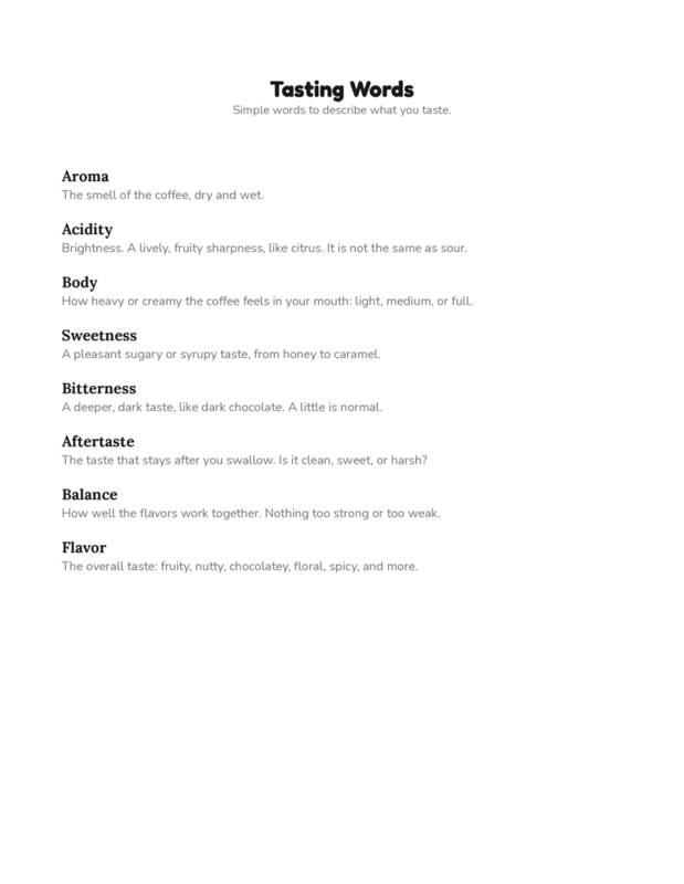 Inside Coffee Tasting Journal & Brew Log, page preview 1