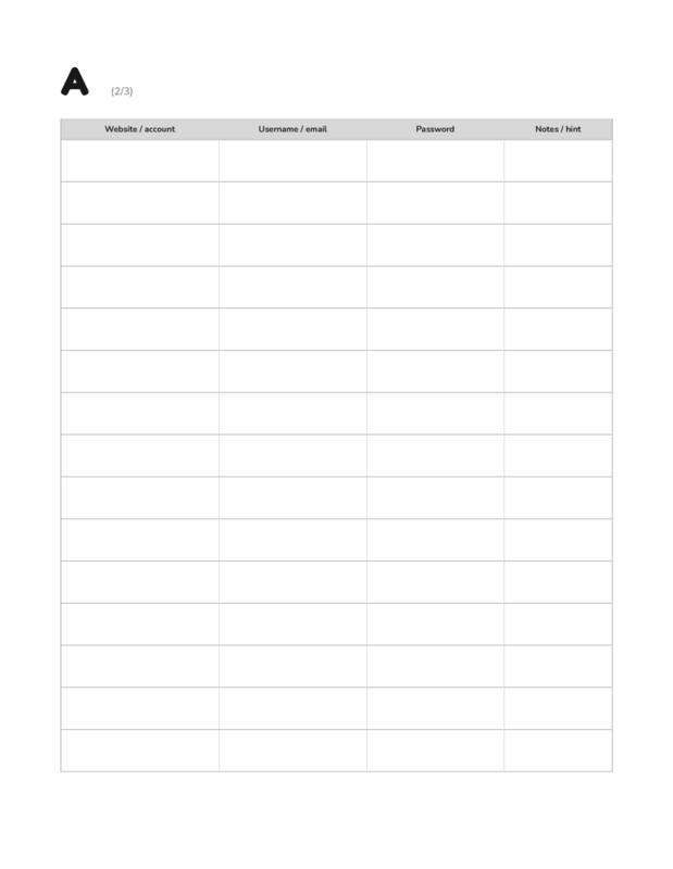 Inside Password & Internet Log, page preview 3