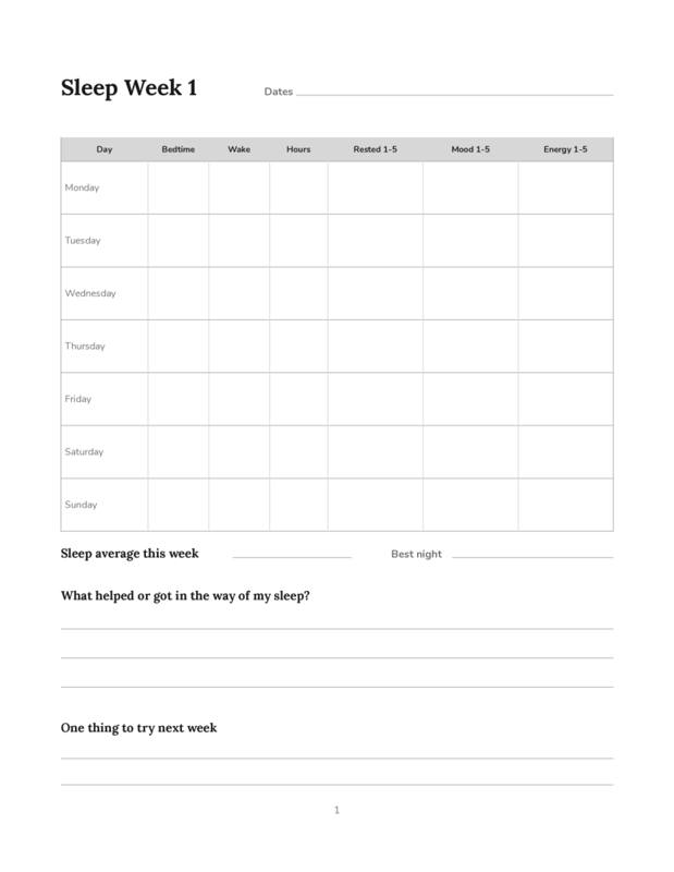 Inside Sleep & Mood Tracker Journal, page preview 3