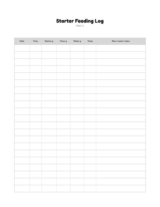 Inside Sourdough Baking Log, page preview 2