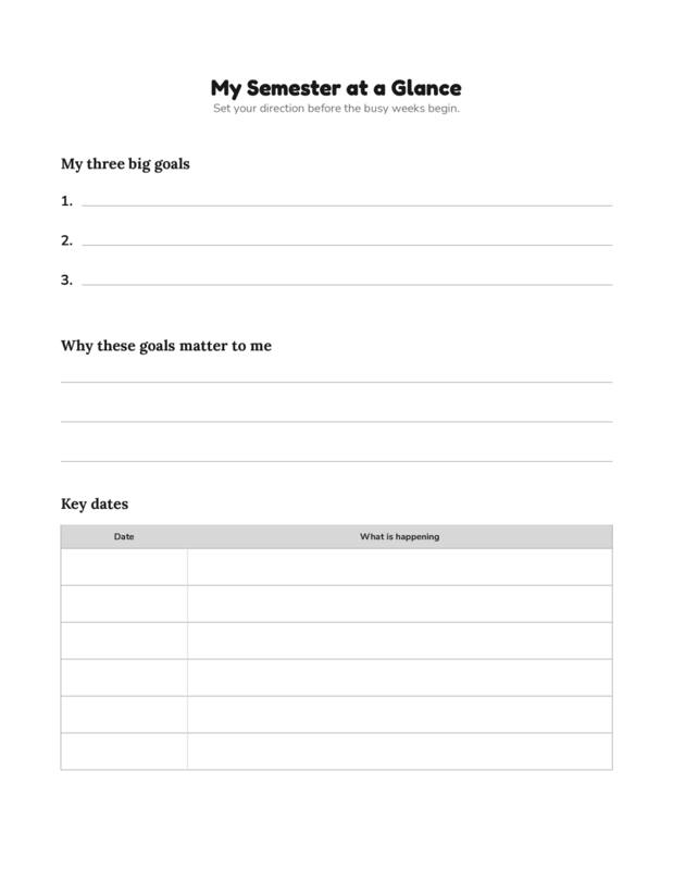 Inside Study Planner & Exam Prep Journal, page preview 1
