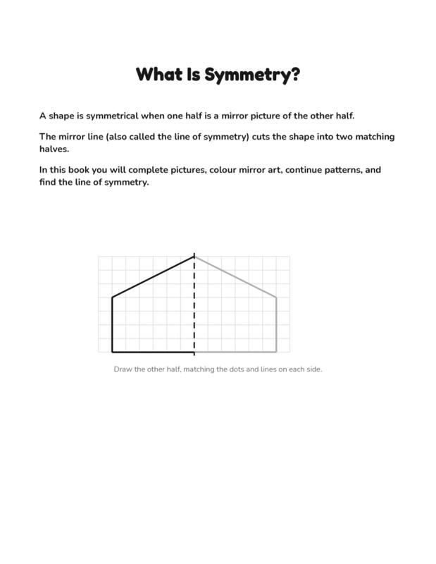 Inside Symmetry Drawing & Pattern Book for Kids, page preview 1